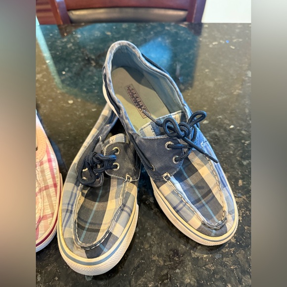 3 Pairs of Sperry Plaid Canvas Boat Shoes Lot Size 7 - Picture 4 of 12